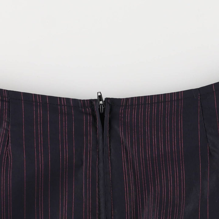 JNY Stripe Pattern Long Flare Skirt, Women's Size L polyester black type Vintage Second Hand