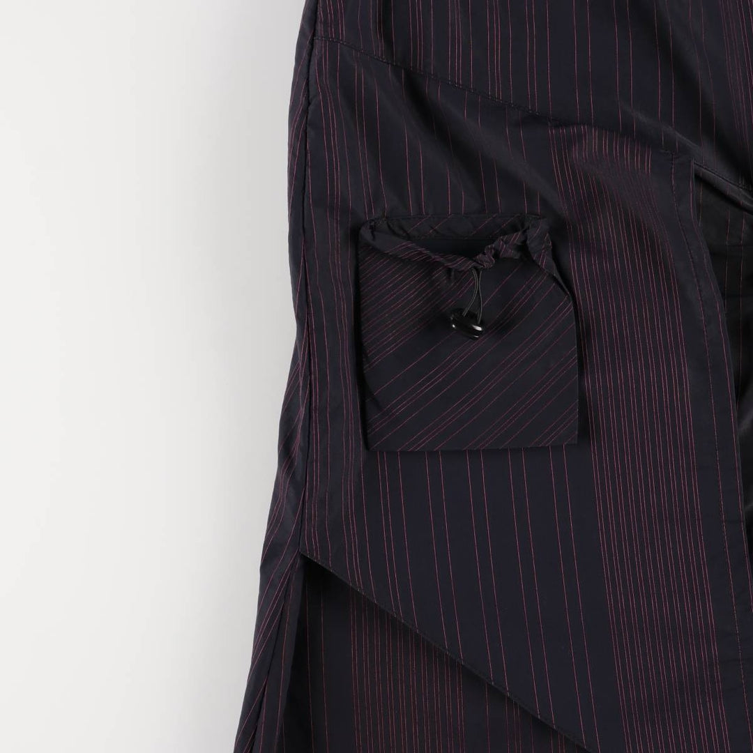 JNY Stripe Pattern Long Flare Skirt, Women's Size L polyester black type Vintage Second Hand