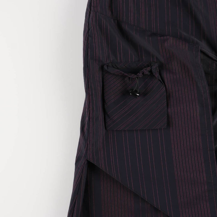 JNY Stripe Pattern Long Flare Skirt, Women's Size L polyester black type Vintage Second Hand