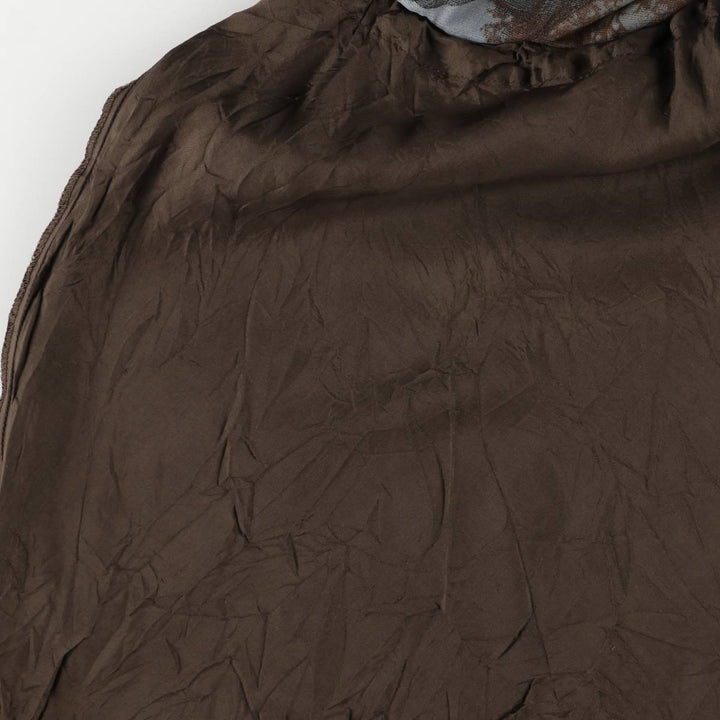 SOLAR All-Over Print Tulle Midi-Length Flared Skirt, Women's Size XS polyester brown type Vintage Second Hand