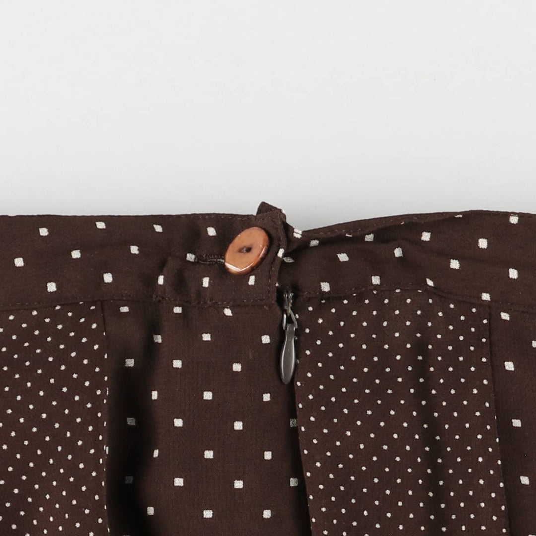 MODESTA Dot Pattern Long Flare Skirt, Women's Size L unclear brown type Vintage Second Hand