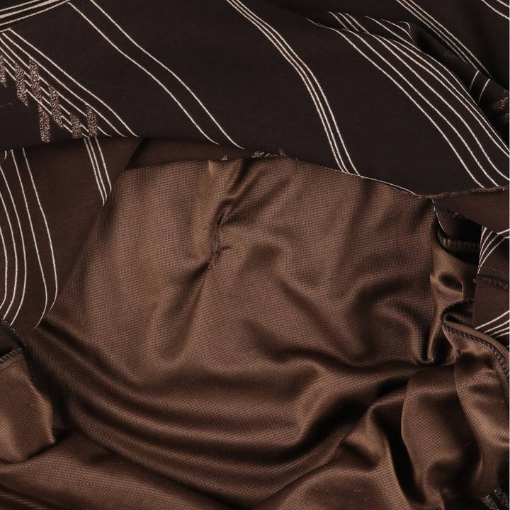 All-over print long A-line tiered skirt, women's size XS unclear brown type Vintage Second Hand