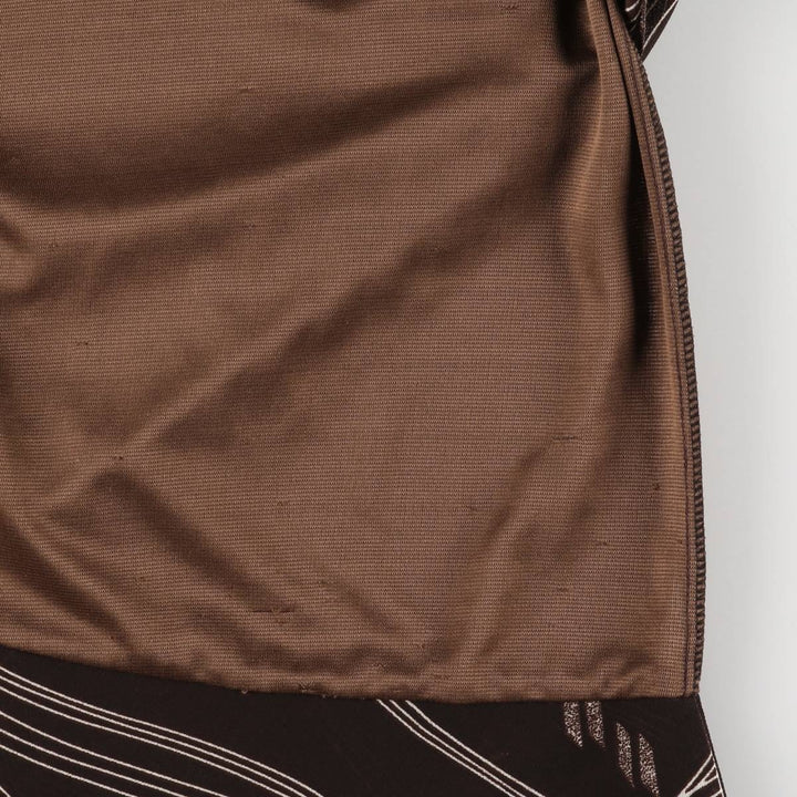 All-over print long A-line tiered skirt, women's size XS unclear brown type Vintage Second Hand