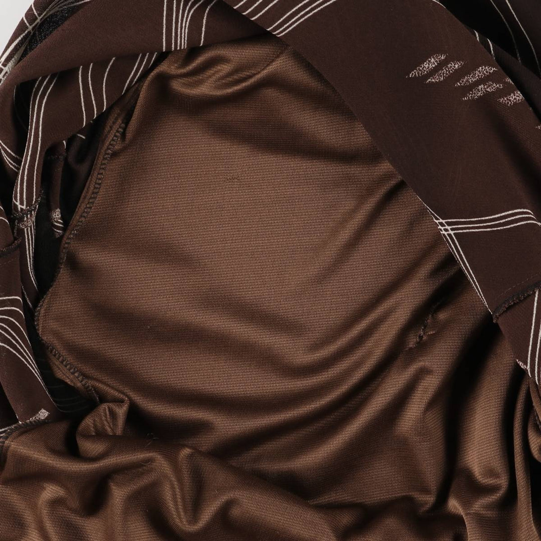 All-over print long A-line tiered skirt, women's size XS unclear brown type Vintage Second Hand