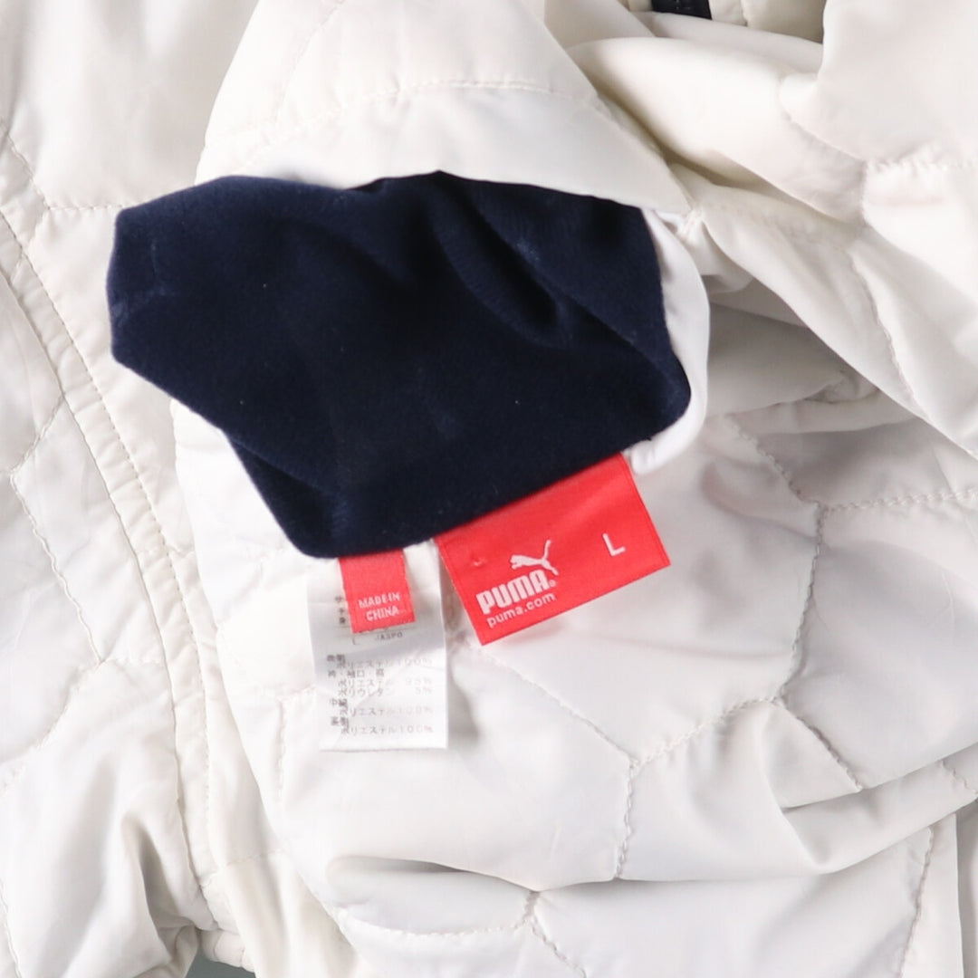 PUMA Ripstop Reversible Padded Puffer Jacket, Men's Size L polyester navy blue type Vintage Second Hand