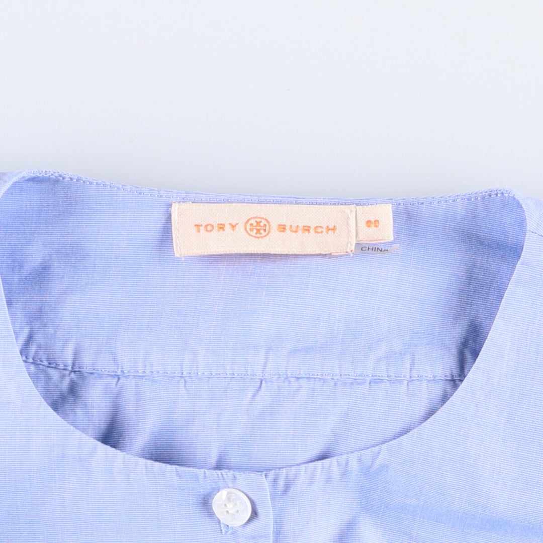 Tory Burch ruffled long-sleeved midi-length flared dress, women's size XXS cotton blue type Vintage Second Hand