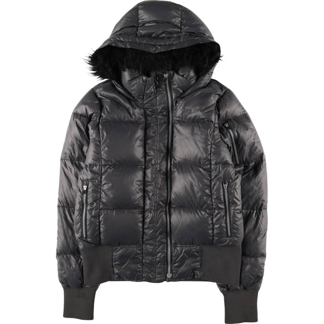 2000'S Nike Goose Down Parka, Women's Size L Nylon gray type Vintage Second Hand