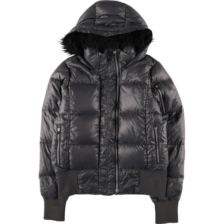 2000'S Nike Goose Down Parka, Women's Size L Nylon gray type Vintage Second Hand