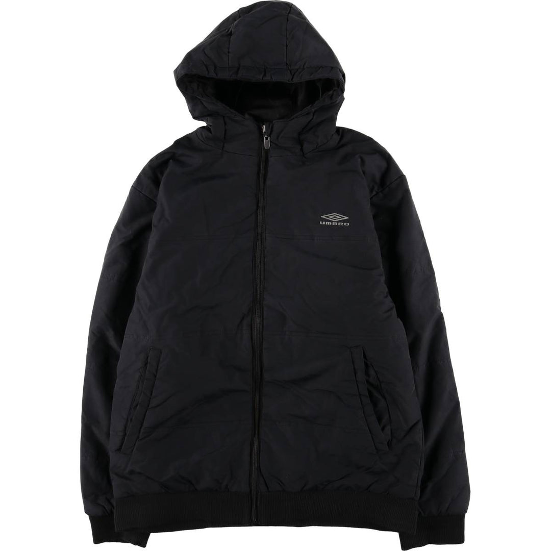 Umbro Back Logo Padded Parka Puffer Jacket Men's Size M Nylon black type Vintage Second Hand