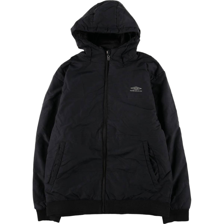 Umbro Back Logo Padded Parka Puffer Jacket Men's Size M Nylon black type Vintage Second Hand