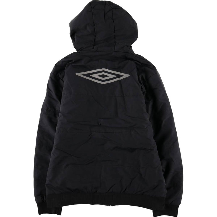 Umbro Back Logo Padded Parka Puffer Jacket Men's Size M Nylon black type Vintage Second Hand