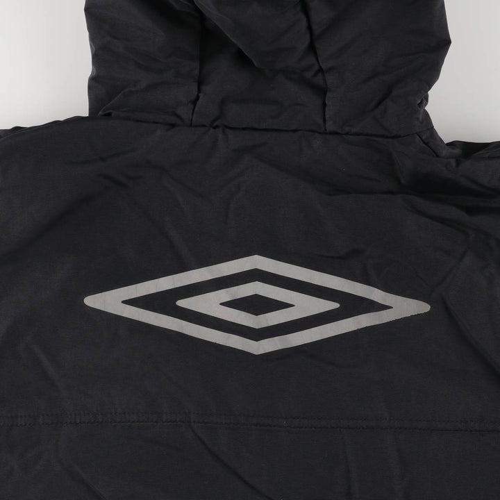 Umbro Back Logo Padded Parka Puffer Jacket Men's Size M Nylon black type Vintage Second Hand