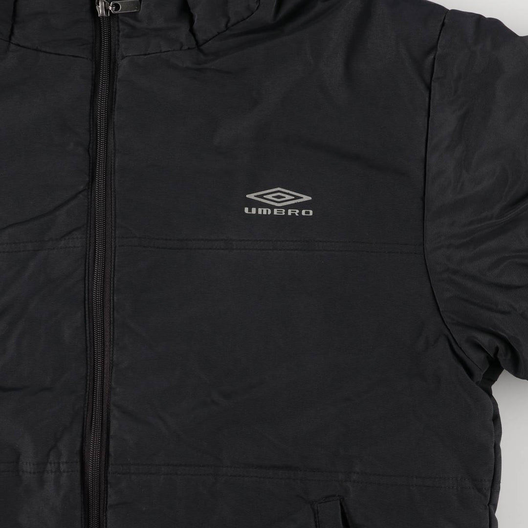Umbro Back Logo Padded Parka Puffer Jacket Men's Size M Nylon black type Vintage Second Hand