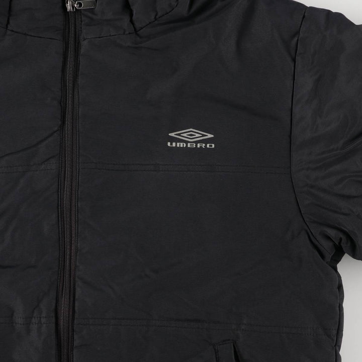 Umbro Back Logo Padded Parka Puffer Jacket Men's Size M Nylon black type Vintage Second Hand
