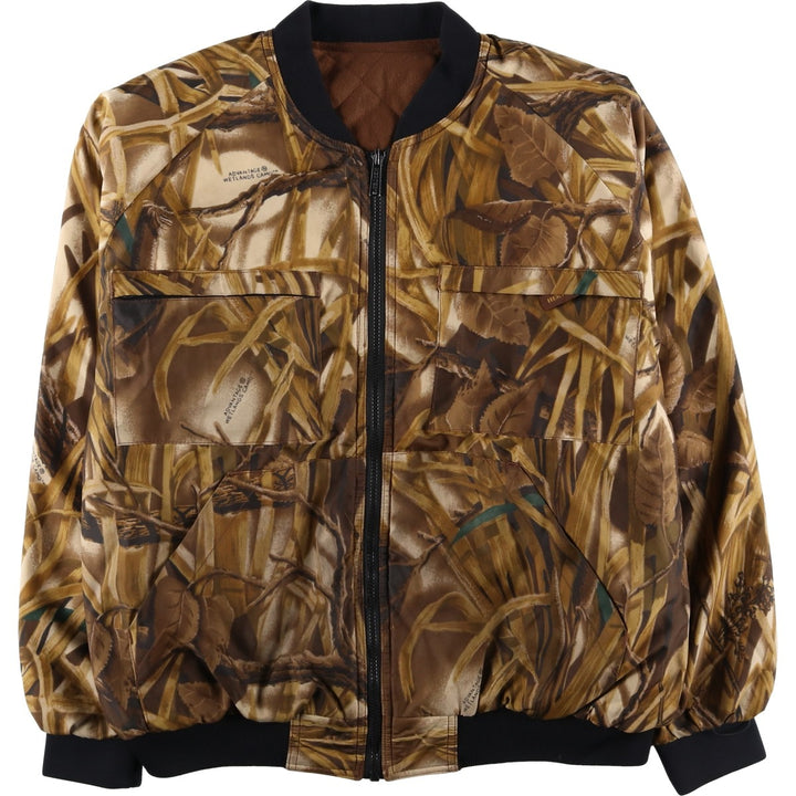 1990'S HERTER'S Camouflage Pattern Realtree Camo Reversible Padded Puffer Jacket, Men's Size L polyester brown type Vintage Second Hand