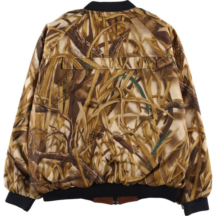 1990'S HERTER'S Camouflage Pattern Realtree Camo Reversible Padded Puffer Jacket, Men's Size L polyester brown type Vintage Second Hand