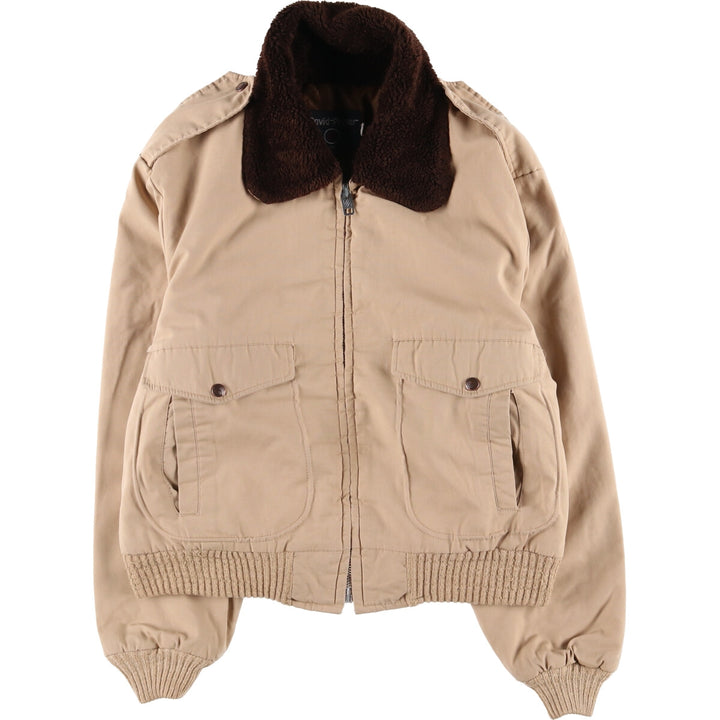 Vintage 1980'S David Peyser padded jacket with boa collar, made in the USA, size L, men's unclear Beige type Vintage Second Hand