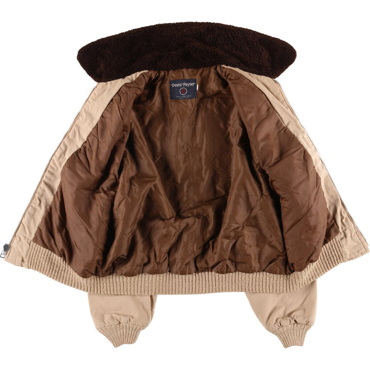 Vintage 1980'S David Peyser padded jacket with boa collar, made in the USA, size L, men's unclear Beige type Vintage Second Hand