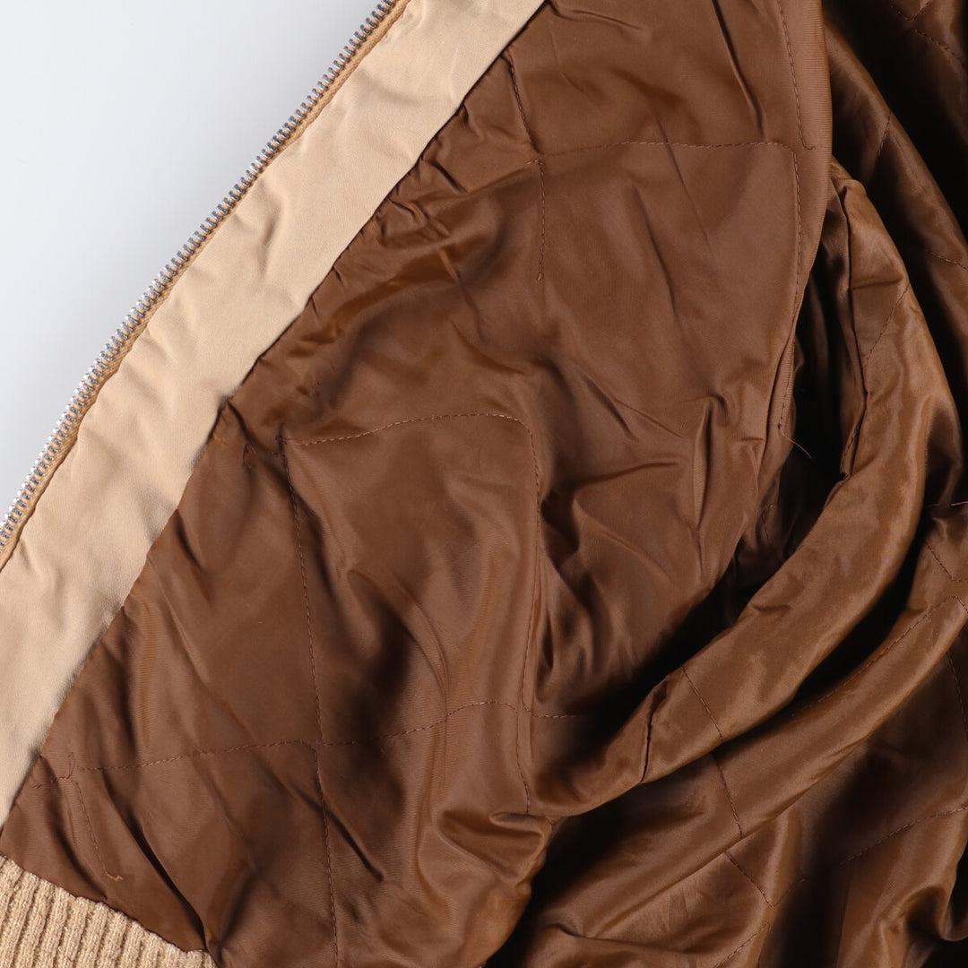 Vintage 1980'S David Peyser padded jacket with boa collar, made in the USA, size L, men's unclear Beige type Vintage Second Hand