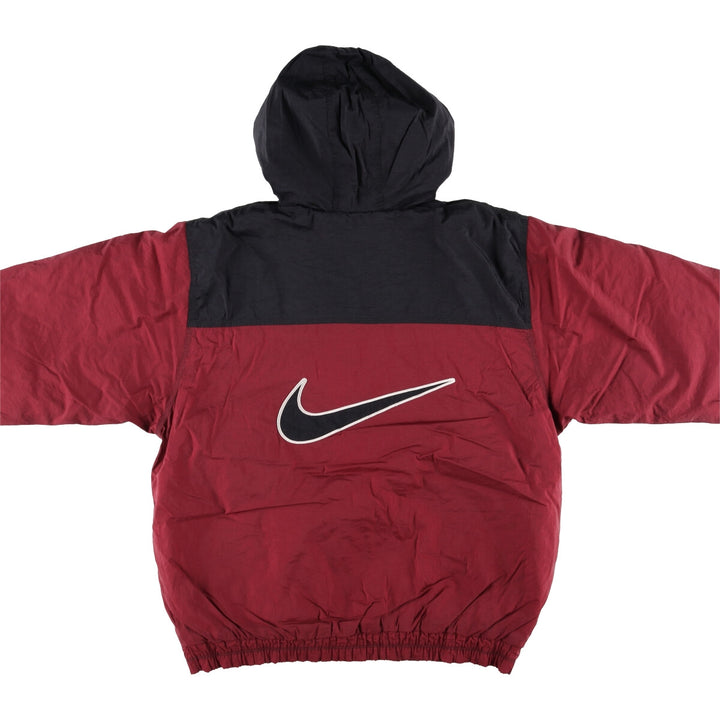 Vintage 90'S Nike padded anorak parka with back logo, men's size XL Nylon red type Vintage Second Hand