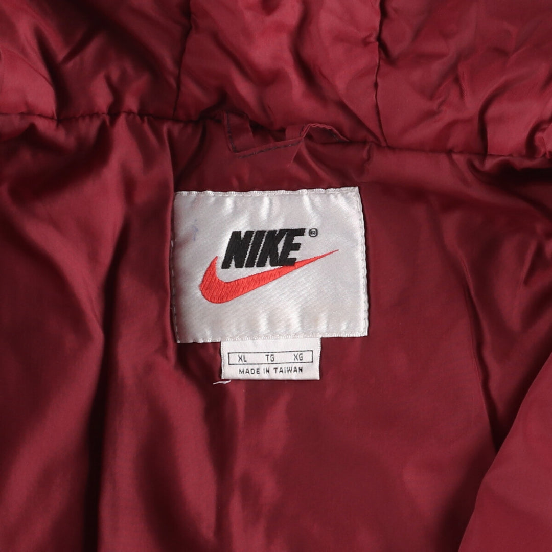 Vintage 90'S Nike padded anorak parka with back logo, men's size XL Nylon red type Vintage Second Hand