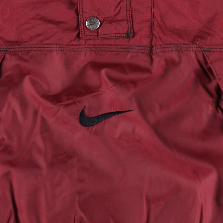 Vintage 90'S Nike padded anorak parka with back logo, men's size XL Nylon red type Vintage Second Hand