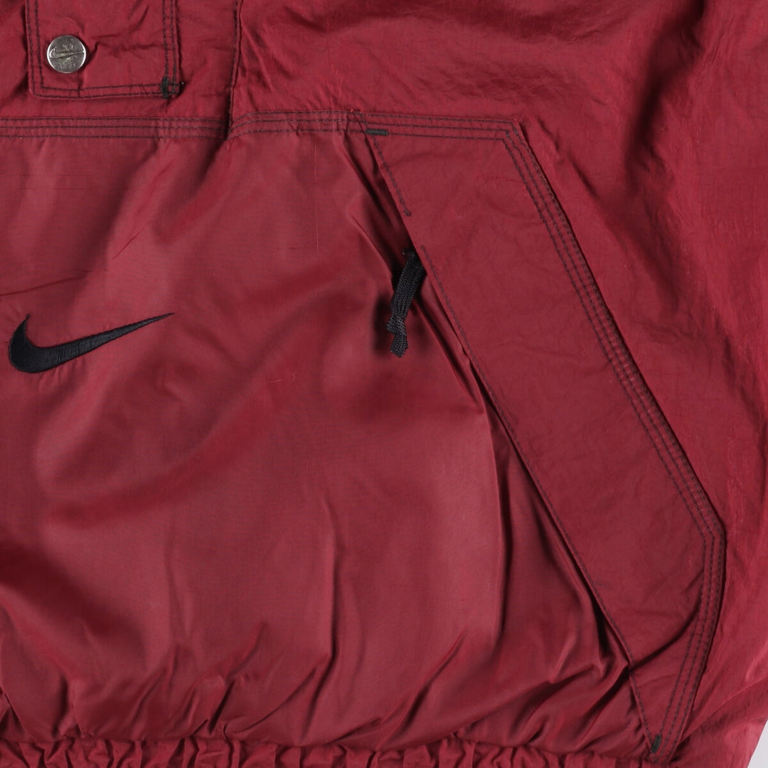 Vintage 90'S Nike padded anorak parka with back logo, men's size XL Nylon red type Vintage Second Hand