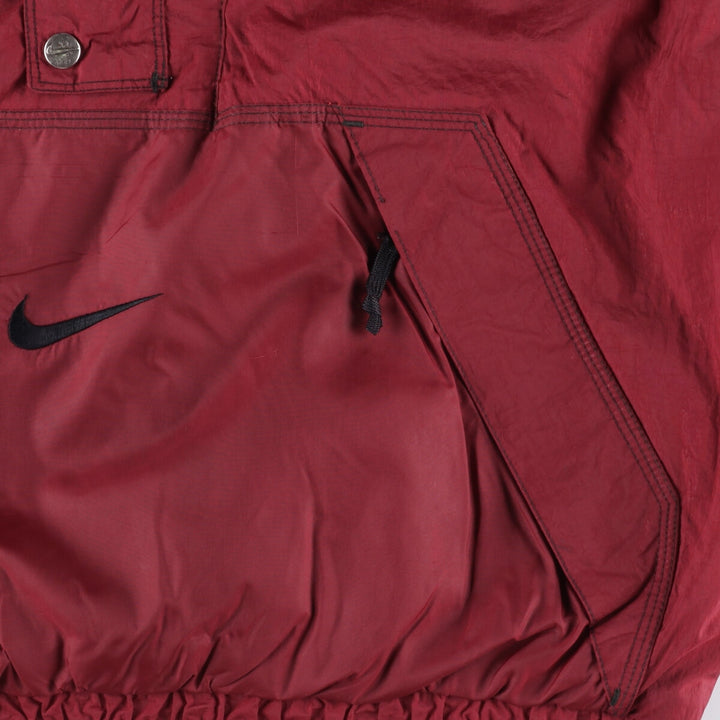 Vintage 90'S Nike padded anorak parka with back logo, men's size XL Nylon red type Vintage Second Hand