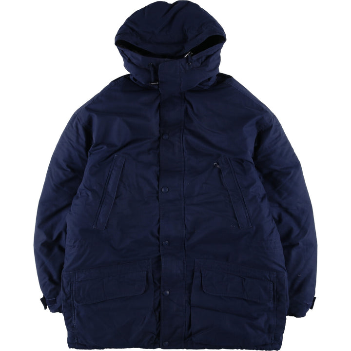 Eddie Bauer Goose Down Parka, Men's Size L polyester navy blue type Vintage Second Hand