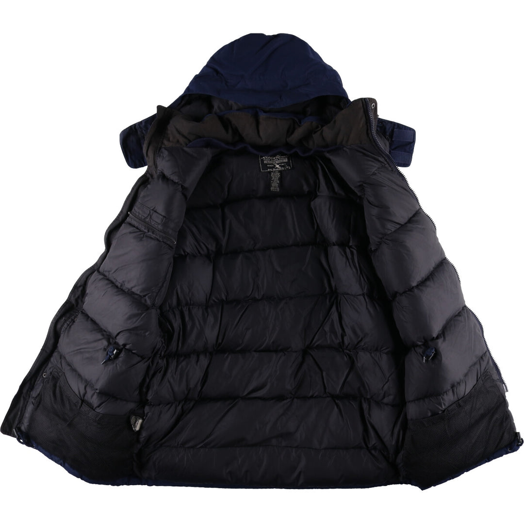 Eddie Bauer Goose Down Parka, Men's Size L polyester navy blue type Vintage Second Hand