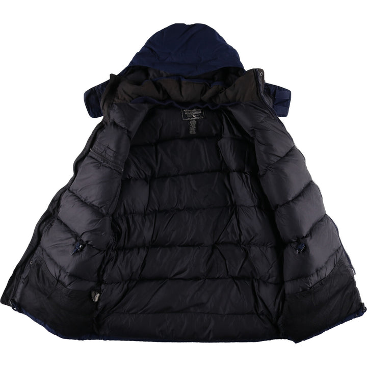 Eddie Bauer Goose Down Parka, Men's Size L polyester navy blue type Vintage Second Hand