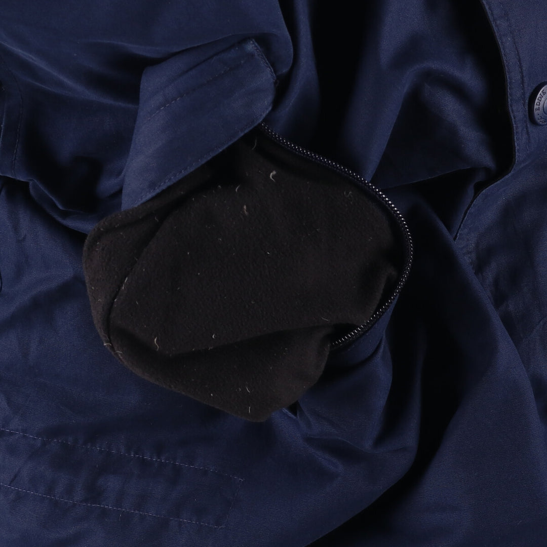 Eddie Bauer Goose Down Parka, Men's Size L polyester navy blue type Vintage Second Hand