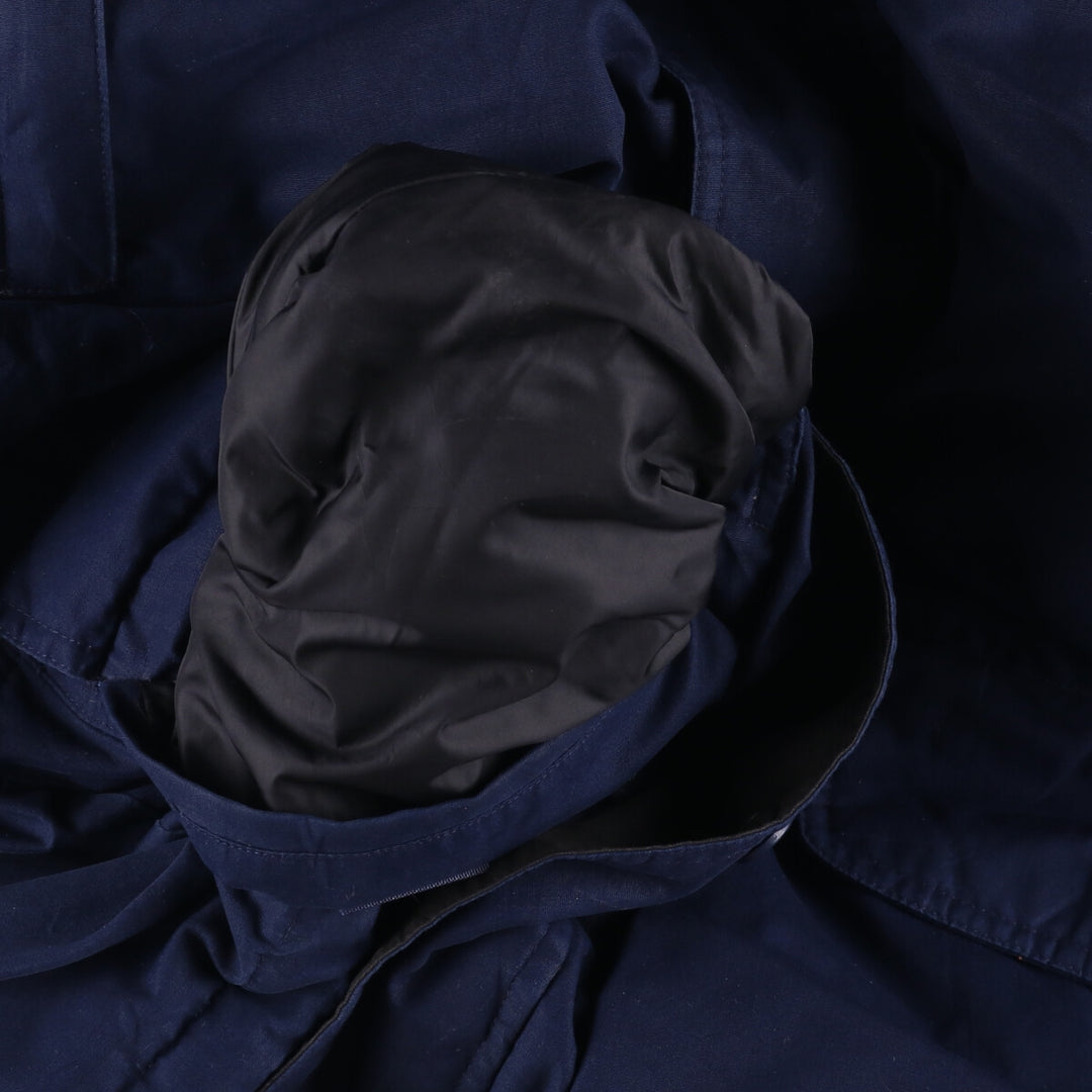 Eddie Bauer Goose Down Parka, Men's Size L polyester navy blue type Vintage Second Hand