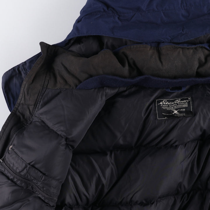 Eddie Bauer Goose Down Parka, Men's Size L polyester navy blue type Vintage Second Hand