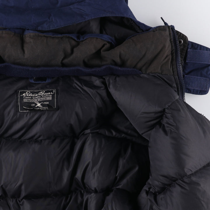 Eddie Bauer Goose Down Parka, Men's Size L polyester navy blue type Vintage Second Hand