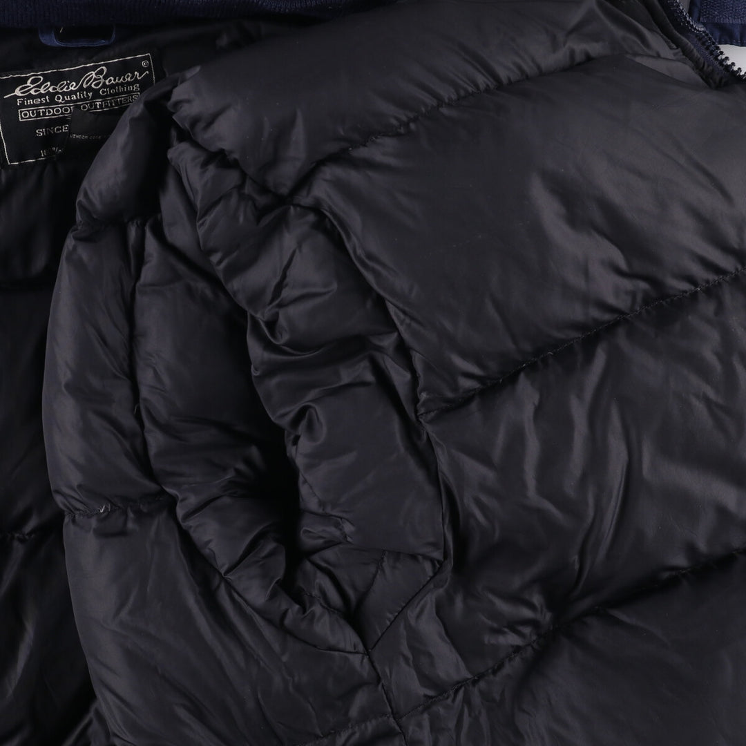 Eddie Bauer Goose Down Parka, Men's Size L polyester navy blue type Vintage Second Hand