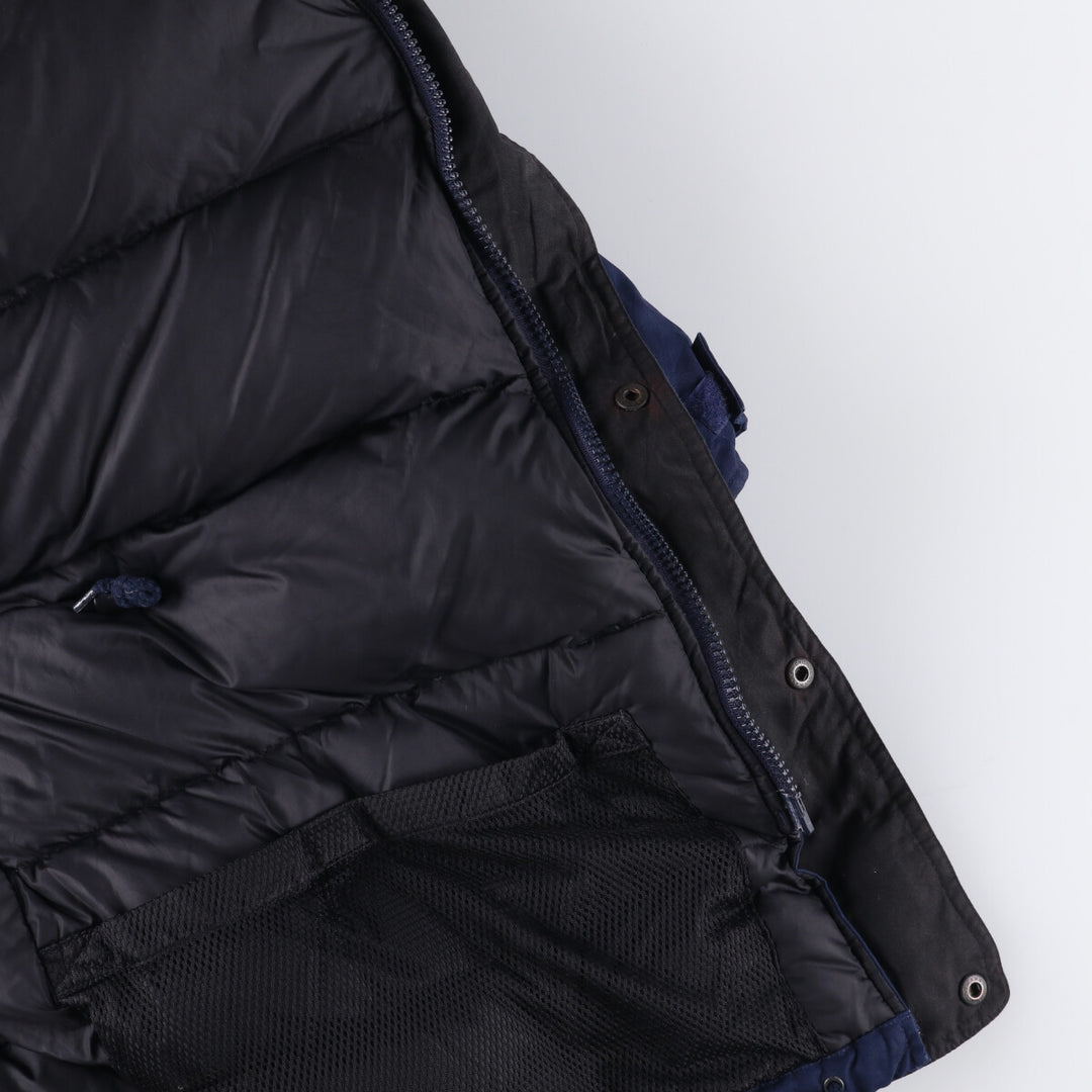 Eddie Bauer Goose Down Parka, Men's Size L polyester navy blue type Vintage Second Hand