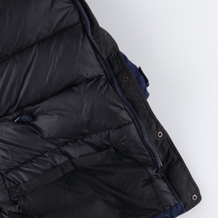 Eddie Bauer Goose Down Parka, Men's Size L polyester navy blue type Vintage Second Hand
