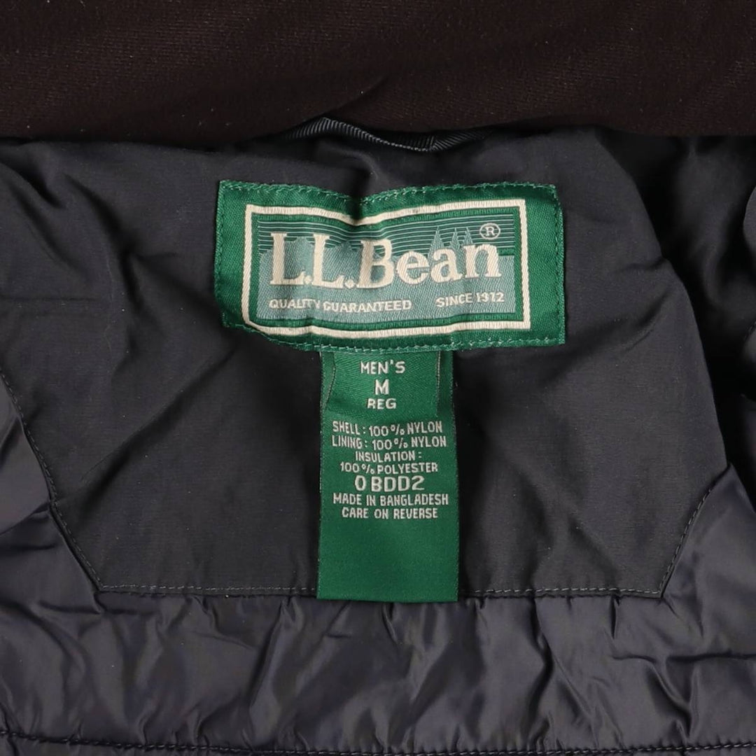 90s-00'S LL Bean Primaloft padded mountain parka/shell jacket/puffer jacket, men's size M Nylon navy blue type Vintage Second Hand