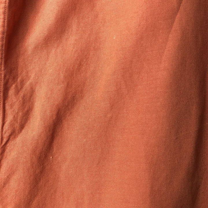 2000'S ~ NAUTICA Short Sleeve Open Collar Rayon and Linen Box Shirt, Men's Size Small linen orange type Vintage Second Hand