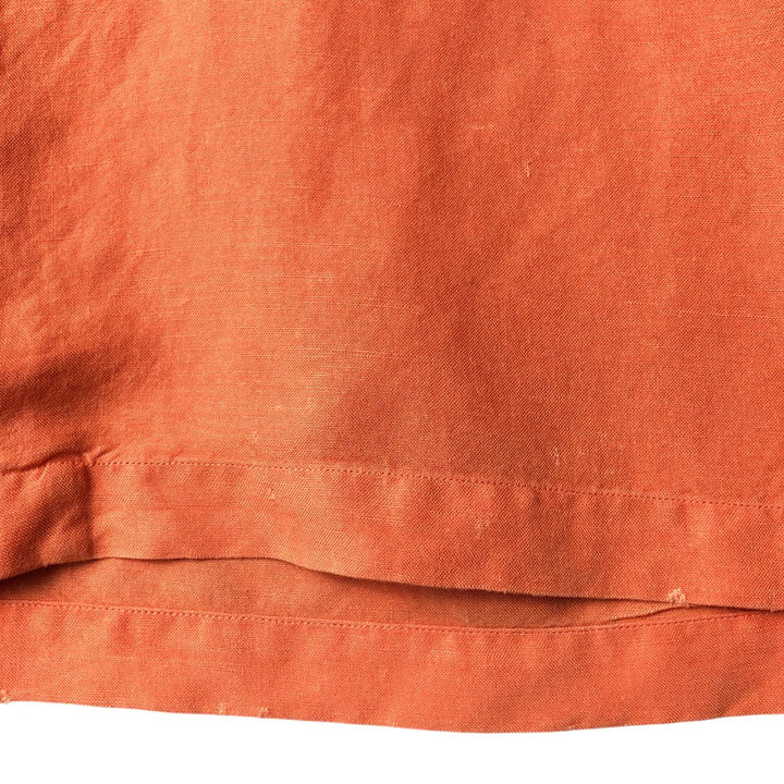 2000'S ~ NAUTICA Short Sleeve Open Collar Rayon and Linen Box Shirt, Men's Size Small linen orange type Vintage Second Hand