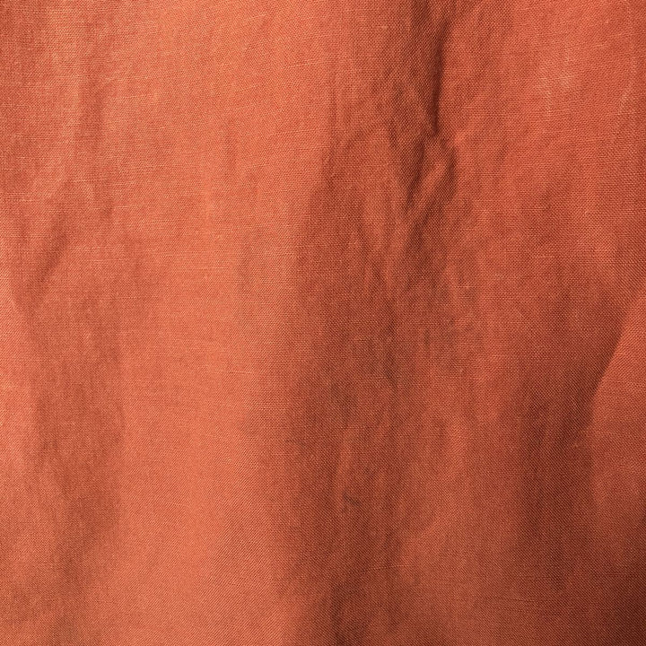 2000'S ~ NAUTICA Short Sleeve Open Collar Rayon and Linen Box Shirt, Men's Size Small linen orange type Vintage Second Hand