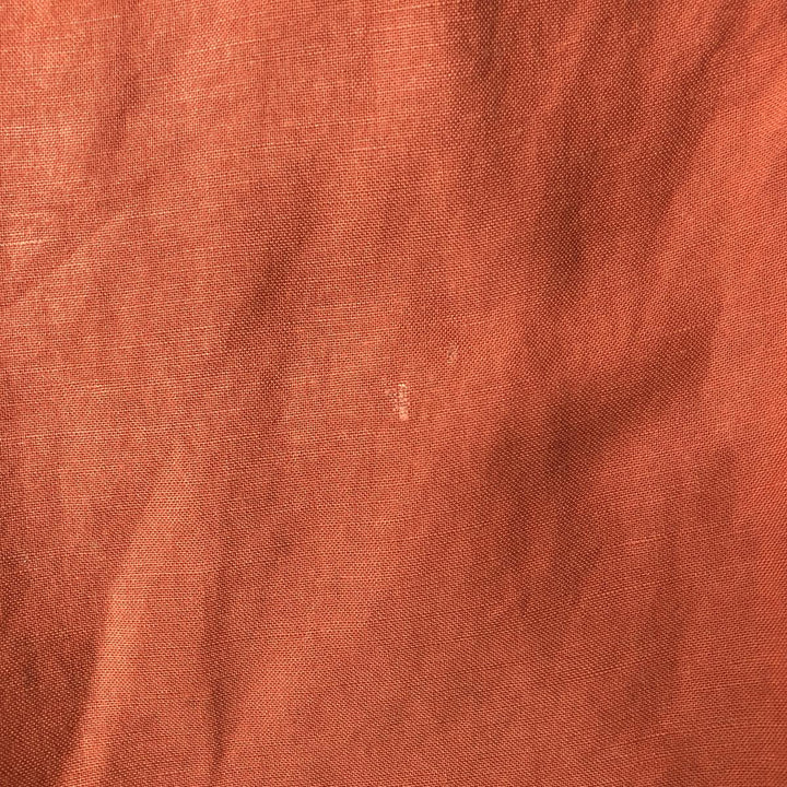 2000'S ~ NAUTICA Short Sleeve Open Collar Rayon and Linen Box Shirt, Men's Size Small linen orange type Vintage Second Hand