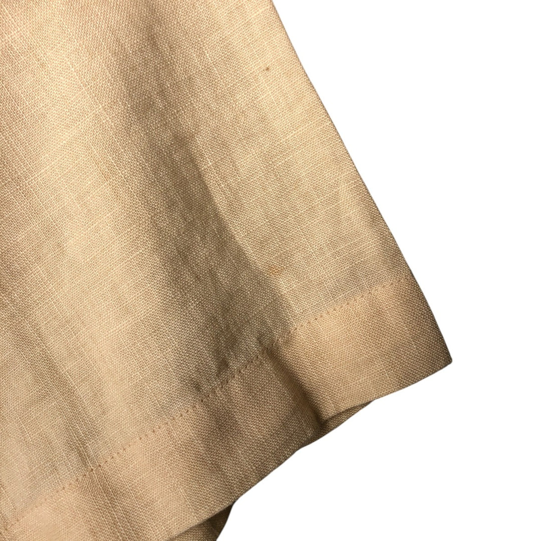 BRUNO WASHABLE LINEN Short Sleeve Open Collar Linen Shirt, Men's Size M linen Beige type Vintage Second Hand