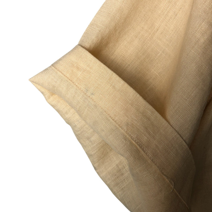 BRUNO WASHABLE LINEN Short Sleeve Open Collar Linen Shirt, Men's Size M linen Beige type Vintage Second Hand
