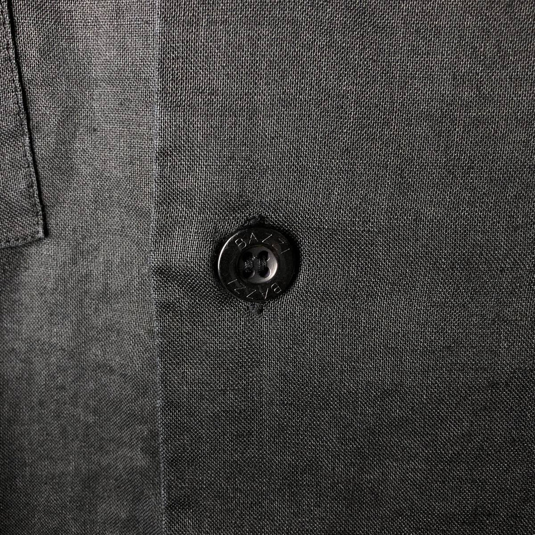 NEW GEN Short Sleeve Open Collar Linen Shirt, Box Shirt, Men's Size L linen black type Vintage Second Hand