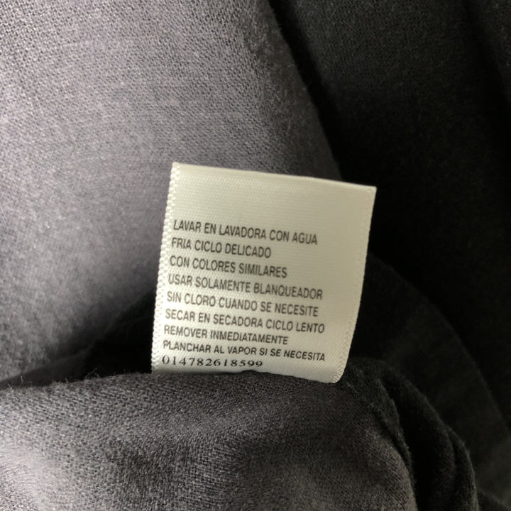Haggar Short Sleeve Open Collar Linen Box Shirt, Men's XL linen black type Vintage Second Hand