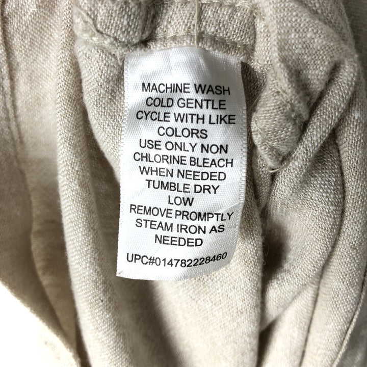 Haggar Short Sleeve Open Collar Linen Box Shirt, Men's XL linen Beige type Vintage Second Hand