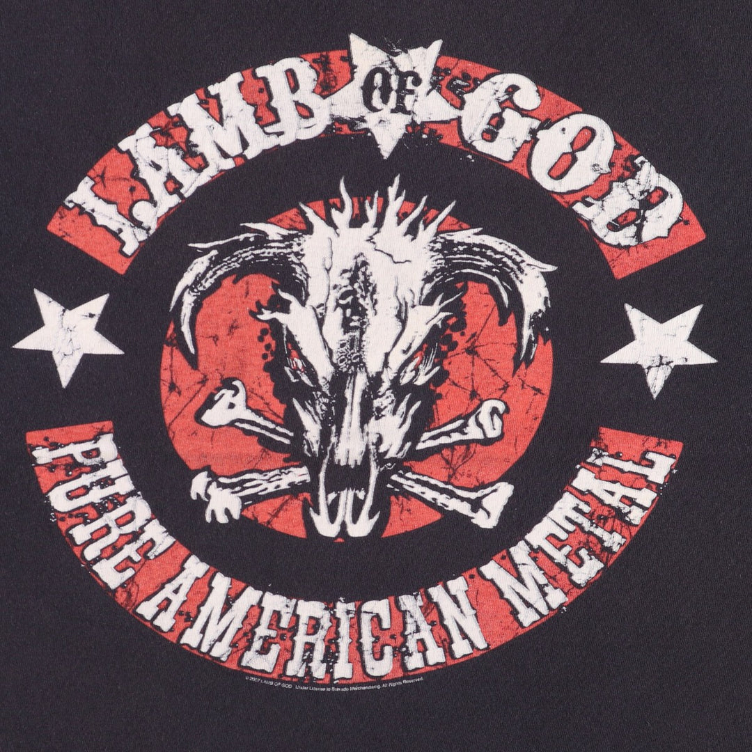 2000'S Tennessee River Lamb of God Band T-Shirt, Men's Size L cotton black type Vintage Second Hand