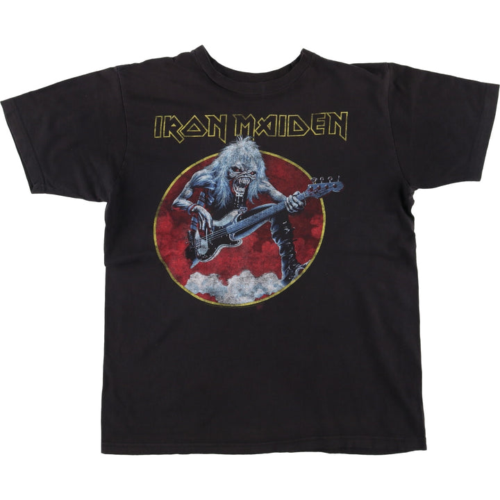 00'S IRON MAIDEN Band T-shirt, Men's XL size unclear black type Vintage Second Hand